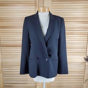 Career black wool blazer jacket executive look Size 12